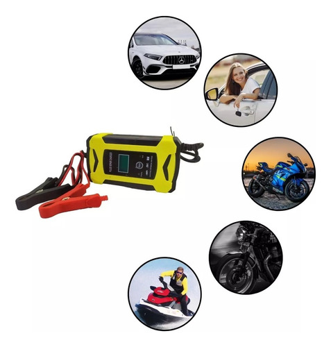 Carregador Veicular 6a Digital Inteligente 12v Carro E Moto