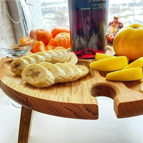 Bandeja De Comida De Mesa De Madera Pequeña Y Plegable Para