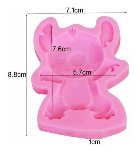 Imagen 2 de 5 de Molde Silicona Stitch Personaje Porcelana Fondant Belgrano