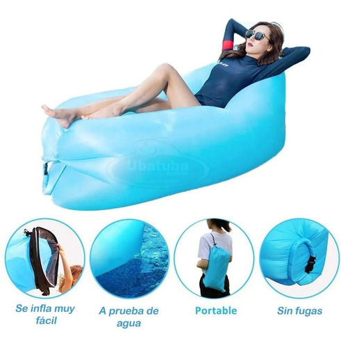 Imagen 5 de 7 de Sillón Puff Inflable Reforzado Tumbona Fiacuchi Original Vg