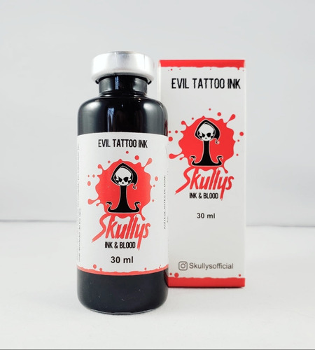 Tinta De Tatuajes Skully´s - Negra(primal Black) - 30 Ml X 5