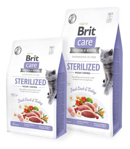 Brit Care Gato Sterilized Control Peso Con Pato Sin Grano