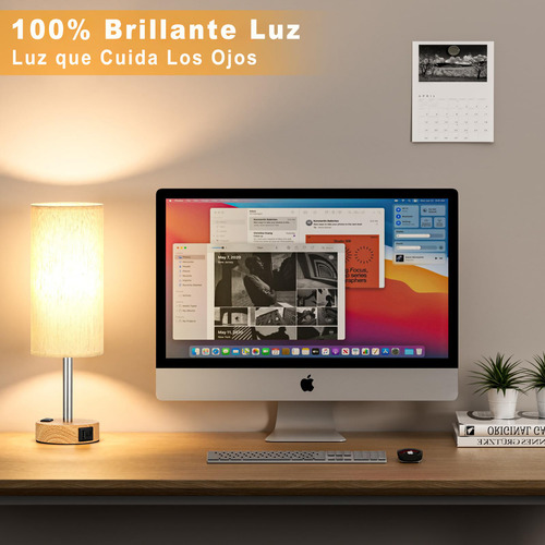 Lámpara De Escritorio De Mesa Touch Con Foco Led Y Usb-c