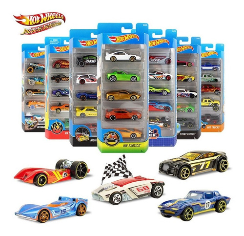 Hot Wheels Pack De 5 Autos - Mosca