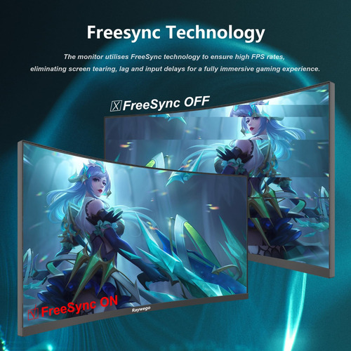 Raywego De 34 Pulgadas Monitor De Juego De Computadora Curva