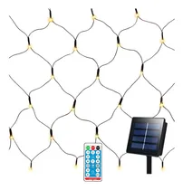 Comprar Cortina Red Luces Navideñas Recargable Con Energia Solar