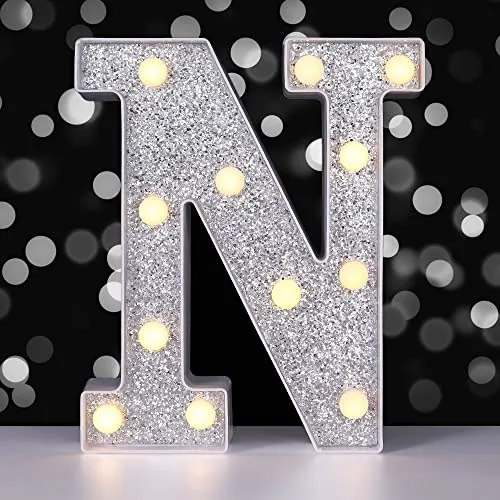 Led Letter Lights Sign Light Up Silver Letters Letter S...
