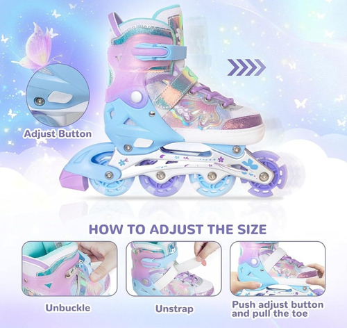 Patins Roller Inline Ajustáveis Para Crianças Com Freios