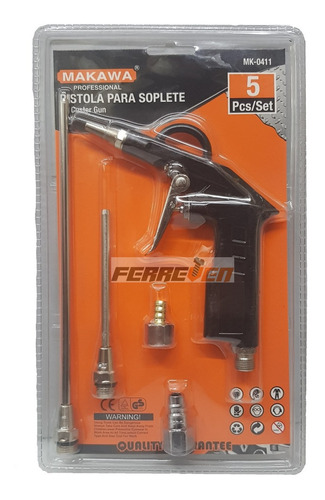 Pistola De Soplar Para Compresor 5 Pcs Makawa Mk-0411