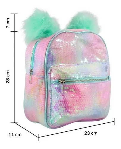 Mochila Con Lentejuelas Y Pompones Cuotas sin inter s