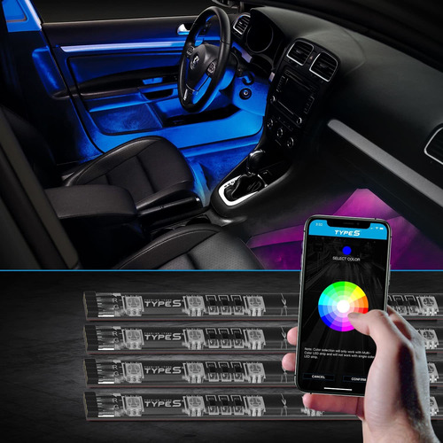 Kit Luz Led Para Interior Automovil Control Aplicacion Modo