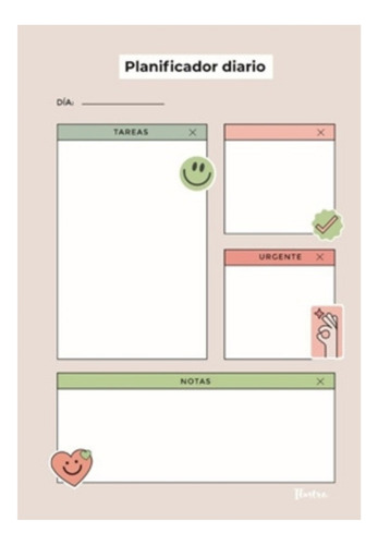 Block Planificador Diario A5 15x21cm - Planner Ilustra Beige