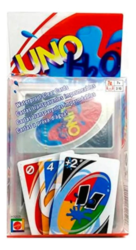 Juego Mesa Cartas Uno H2o Impermeables Lavable Transparentes