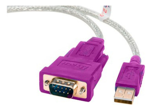 Cable Adaptador Usb A Serial Rs232 Db9 Macho 1.8mts. Morado