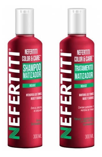 Shampoo Matizador Rojo + Tratamiento Con Keratina Nefertiti