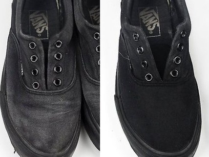 Imagen 3 de 4 de Pintura Negro Para Zapatillas Cuero Vinilico Tela /universal