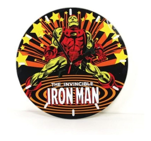 Marvel Comics: Iron Man Vidrio Reloj De Pared