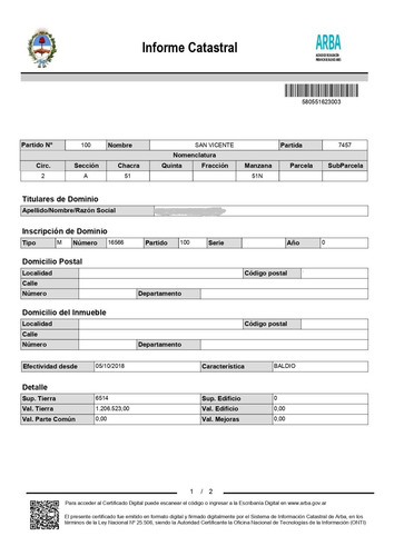 Imagen 5 de 8 de Informe De Dominio Inmueble-titularidad. Pcia Bs As Y Caba