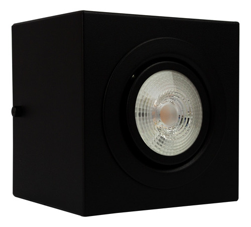 Plafon Spot De Sobrepor Box Quadrado Par20 + Led Incluso Estrutura Preto Quente
