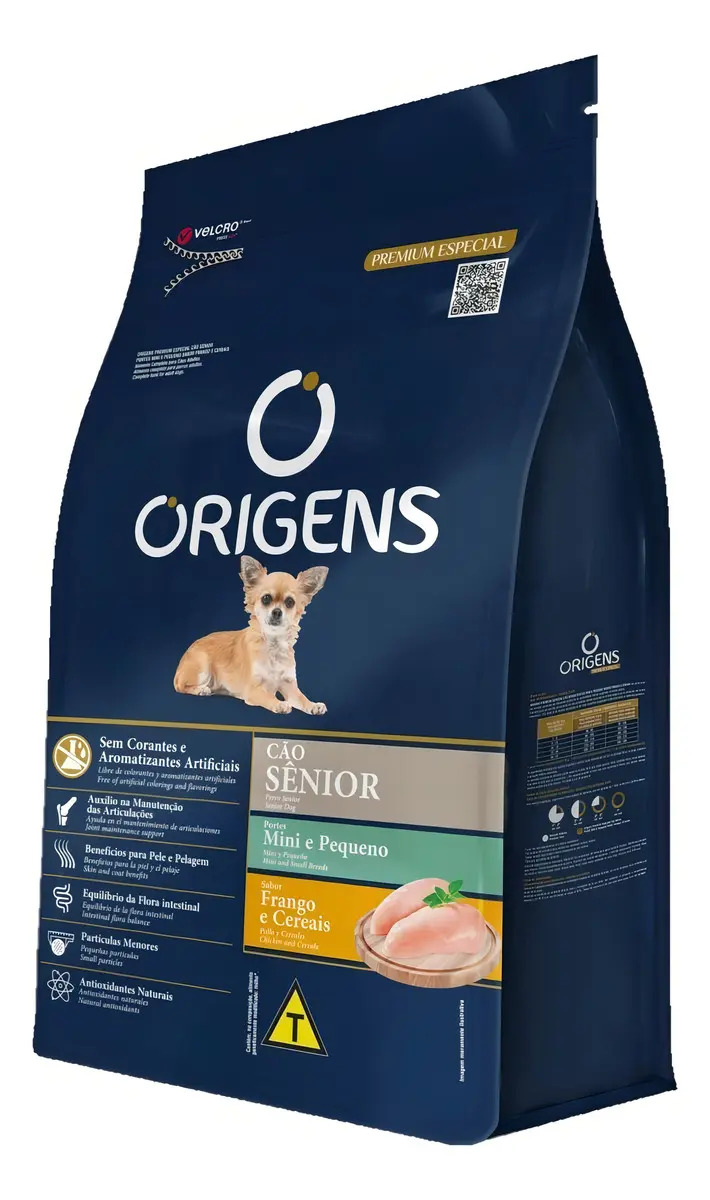 Ração Cães Senior Mini/Pequena Frango Cereais 10,1kg Origens