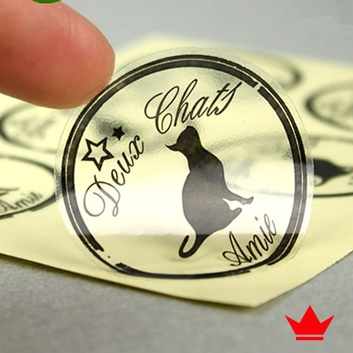 100 Stikers Autoadhesivos Transparentes Personalizados 7cm