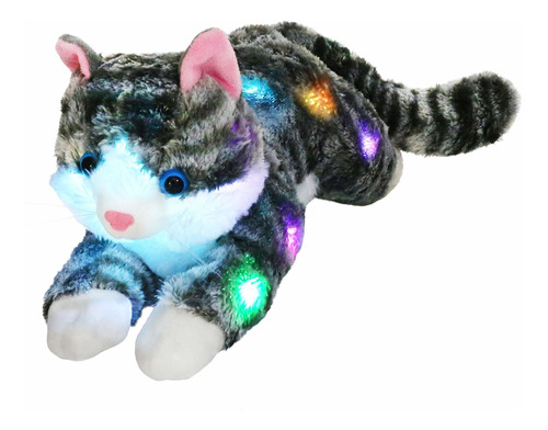 Bstaofy Peluche De Gatito Con Luz Led Para Gatos Sentados Co