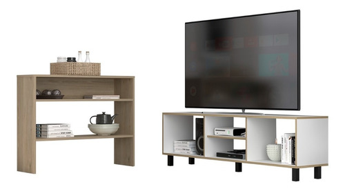 Rack Tv 65  + Arrimo Beijing Nomik - Blanco / Rovere