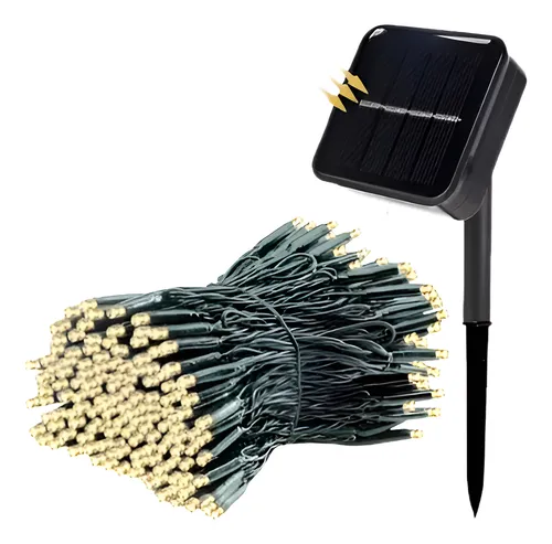 Luces De Navidad Solar Exterior 10 Metros 100 Led Colores