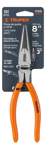 Alicate De Punta Y Corte 8'' Truper 17310
