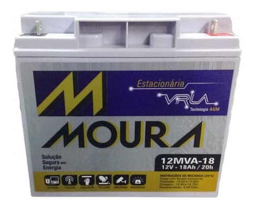 Bateria Moura 12v/18ah 12mva-18 Ups/alarmas/paneles Solares