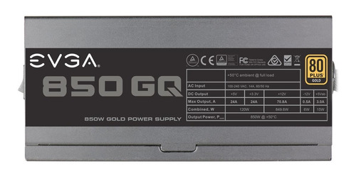 Imagen 2 de 2 de Fuente de poder Evga GQ Series 850 GQ 850W black 100V/240V