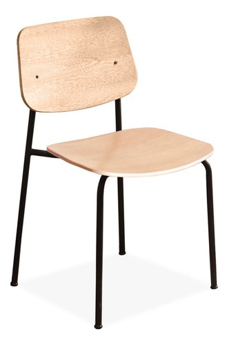 Silla Tony Madera Cocina Comedor Sala Espera Kikely Estructura De La Silla Negro Asiento Natural