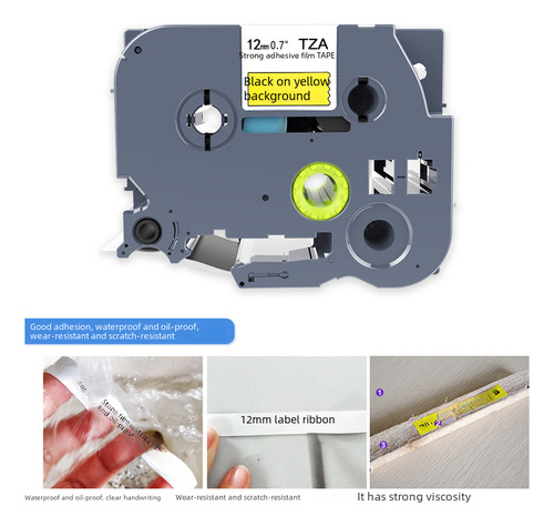 (adhesivo Fuerte) 18 Mm, Amarillo Y Negro, Compatible Con Br