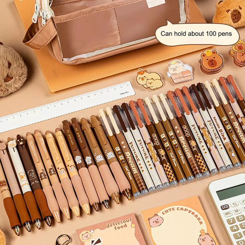 For Elegante Estuche De Papelería Con Portalápices Capybara