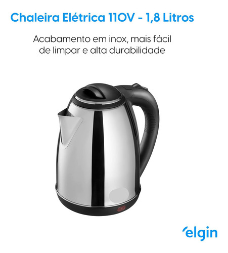 Hervidor Eléctrico Inalámbrico De Acero Inoxidable De 1,8 L