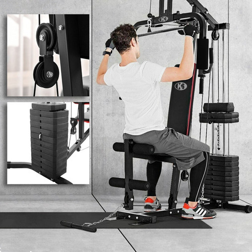 Gimnasio Multifuncional Maquina Multifuerza K6.io 2 Ejercici Color De La Estructura Negro Color Del Tapizado Negro