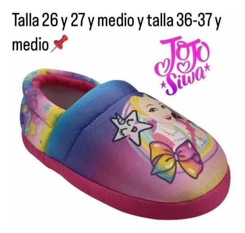 Babuchas Para Niñas. Motivo Jojo Siwa Talla 26, 27 1/2, 36/3