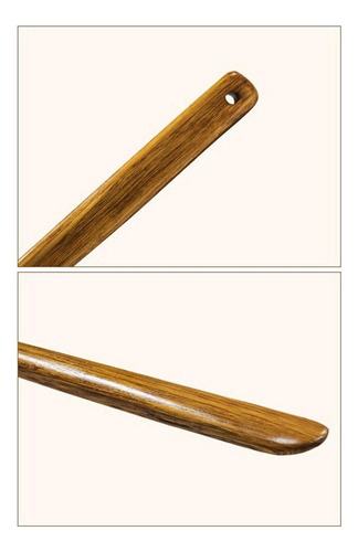 2x Zapato De Madera Natural Con Mango Largo De Madera