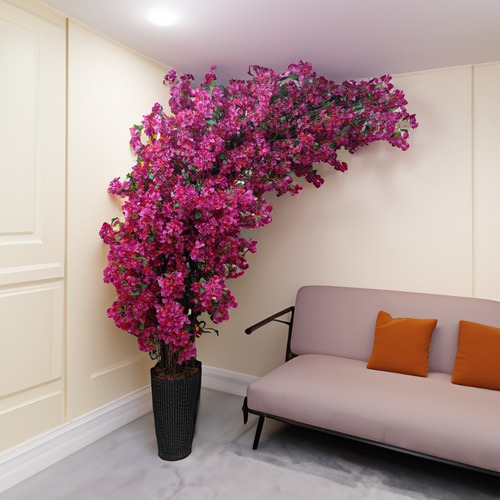 Arvore Com Flores Bougainvillea Artificial Decoração 2mt
