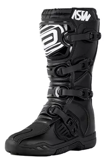 Bota Asw Image Enduro Preto Branco Cross Motocross Trilha