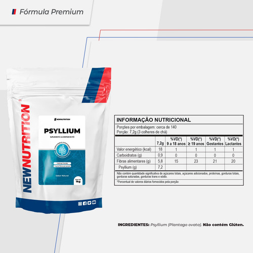 Psyllium 1kg Puro Suplemento Rico Em Fibras 100% Natural