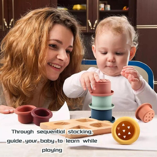 Aa Brinquedo Educativo Montessori Com Copo Empilhável De