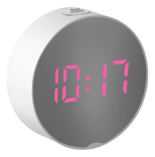 Reloj Despertador Digital Con Espejo Led, Luces Nocturnas, T