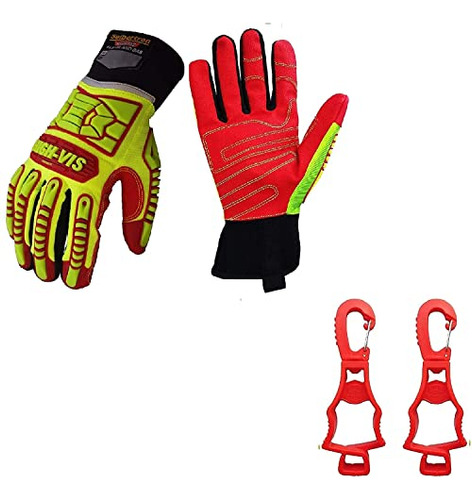 Seibertron Guantes High-vis Hrig L Con Clips Rojos