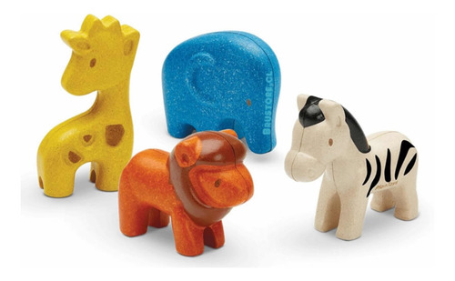 Set Animales De Madera Didáctico Envío Gratis