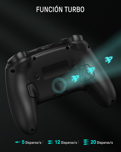 Funlab Control Inalámbrico FF05-3 Con carga Dock Para Nintendo Switch Hall effect Bluetooth Mando RGB color negro