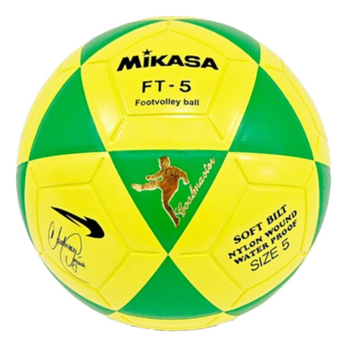 Bola De Futevôlei Mikasa Ft-5 Anderson Águia Amarelo E Verde