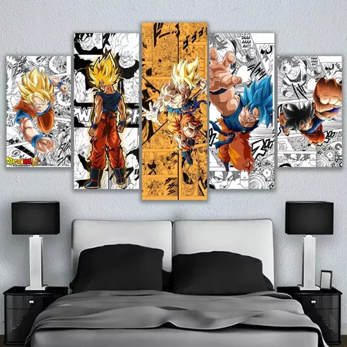 5 Cuadros Decorativos Goku Dragon Ball Manga Estilo Arte | Meses sin  intereses