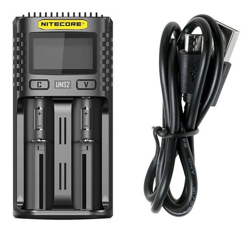Carregador Nitecore Ums2 Carga Rápida Para Pilhas E Baterias
