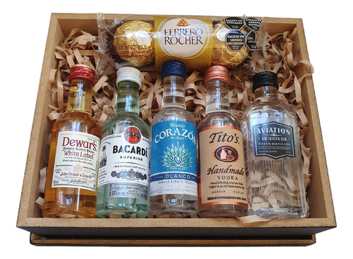 Regalo Kit Con Whisky + Tequila + Gin  + Vodka + Bacardi